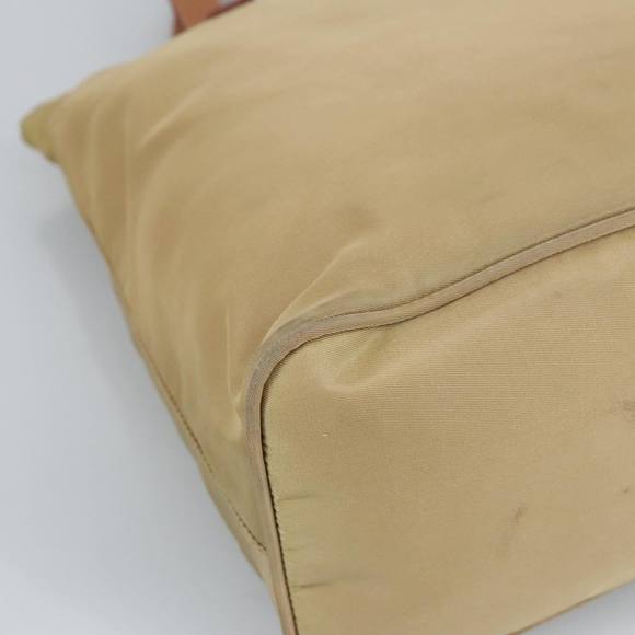 PRADA Hand Bag Nylon Beige Silver Auth 97427 - Picture 16 of 16